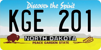 ND license plate KGE201