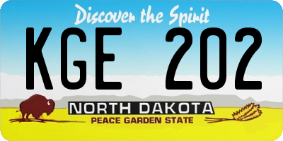 ND license plate KGE202