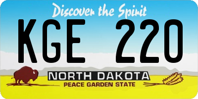 ND license plate KGE220