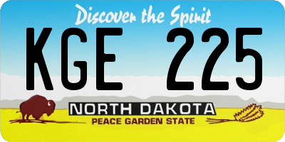 ND license plate KGE225