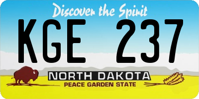 ND license plate KGE237