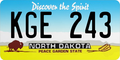 ND license plate KGE243