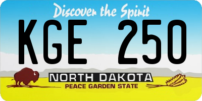 ND license plate KGE250