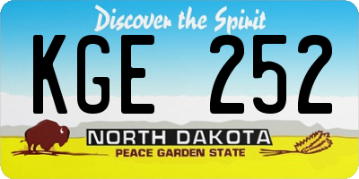 ND license plate KGE252