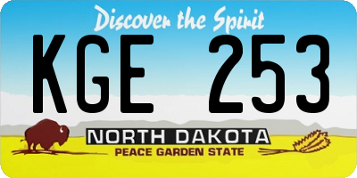 ND license plate KGE253