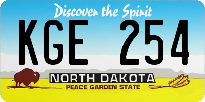ND license plate KGE254