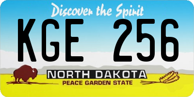 ND license plate KGE256
