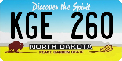 ND license plate KGE260