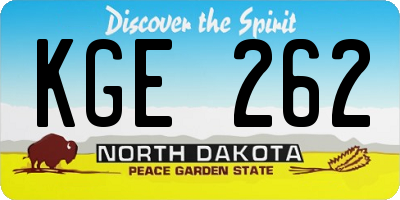 ND license plate KGE262
