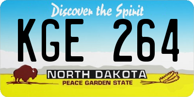 ND license plate KGE264