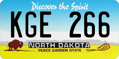 ND license plate KGE266