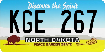 ND license plate KGE267
