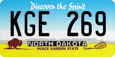 ND license plate KGE269