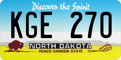 ND license plate KGE270