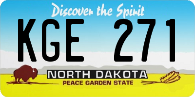 ND license plate KGE271