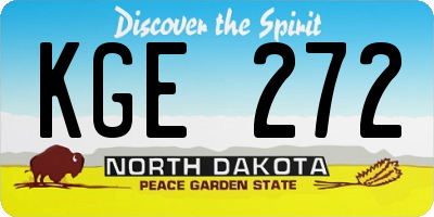 ND license plate KGE272