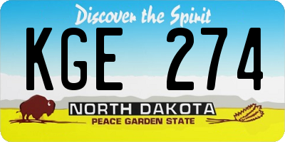 ND license plate KGE274