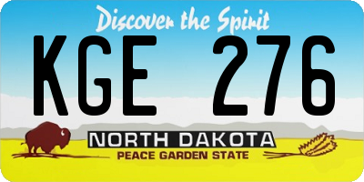 ND license plate KGE276