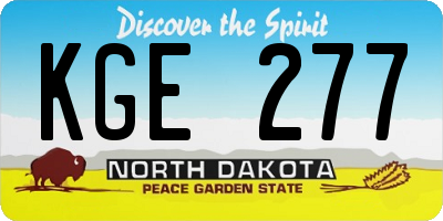 ND license plate KGE277