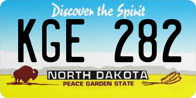 ND license plate KGE282