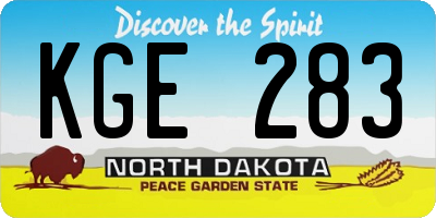 ND license plate KGE283