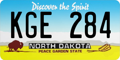 ND license plate KGE284