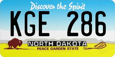 ND license plate KGE286