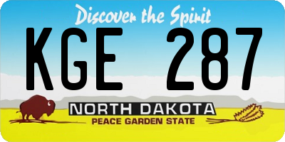 ND license plate KGE287