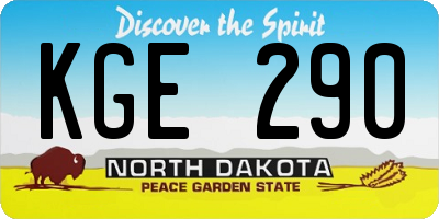 ND license plate KGE290