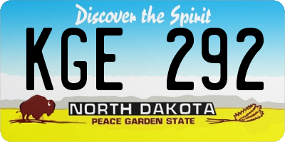 ND license plate KGE292