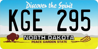 ND license plate KGE295