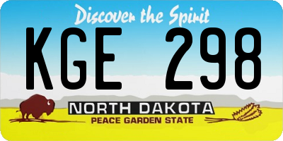 ND license plate KGE298