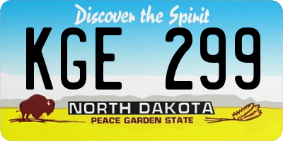 ND license plate KGE299