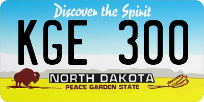 ND license plate KGE300