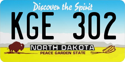 ND license plate KGE302