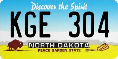 ND license plate KGE304