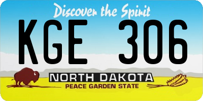ND license plate KGE306