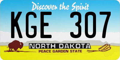 ND license plate KGE307
