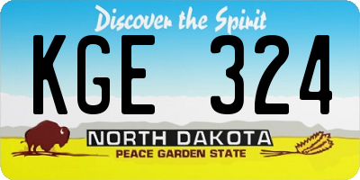 ND license plate KGE324