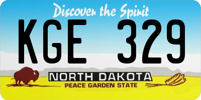 ND license plate KGE329