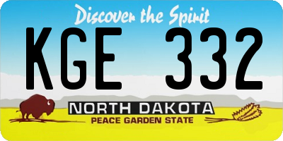 ND license plate KGE332