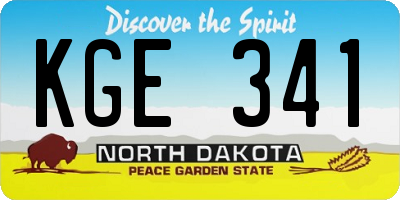 ND license plate KGE341