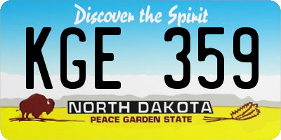 ND license plate KGE359