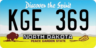ND license plate KGE369