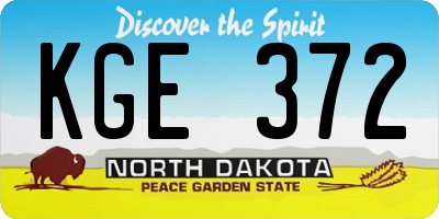 ND license plate KGE372