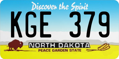 ND license plate KGE379