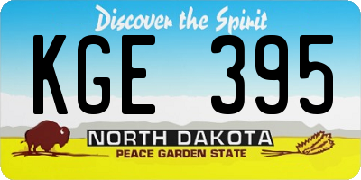 ND license plate KGE395