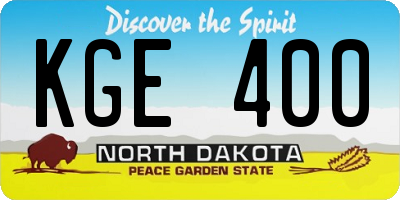 ND license plate KGE400