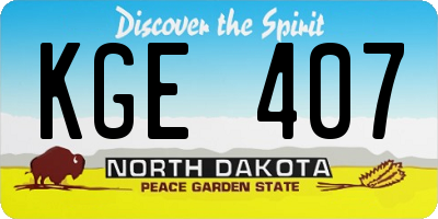 ND license plate KGE407