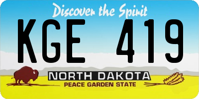 ND license plate KGE419